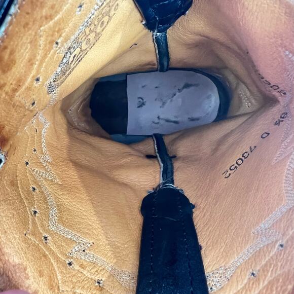 Lucchese 2000 Black Western Cowboy Boots Mens Size 8.5 Round Toe Vintage T008202 - Picture 6 of 11